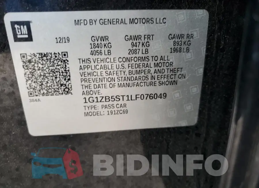 1G1ZB5ST1LF076049 Photo# 12