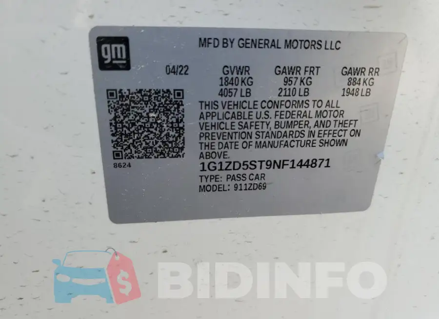 1G1ZD5ST9NF144871 Photo# 12