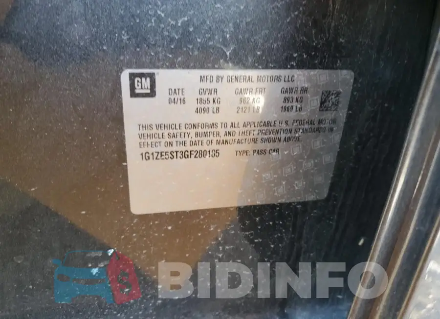 1G1ZE5ST3GF280185 Photo# 12