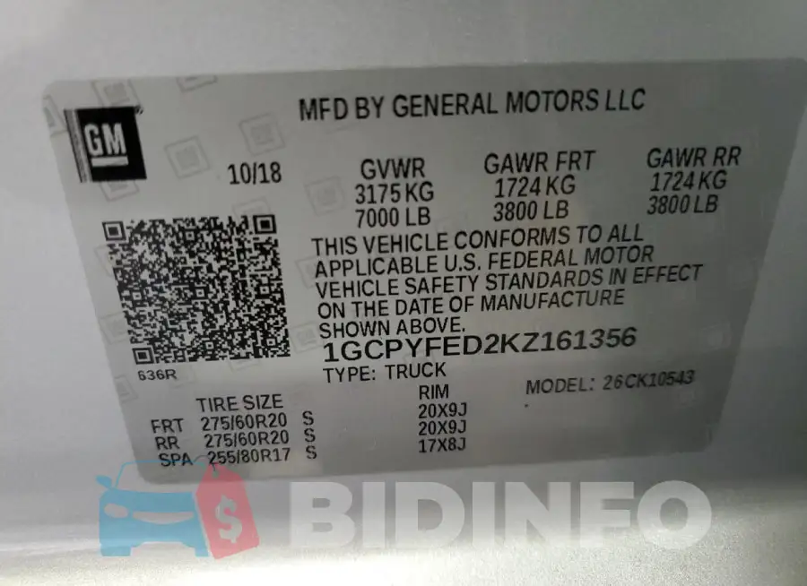 1GCPYFED2KZ161356 Photo# 12