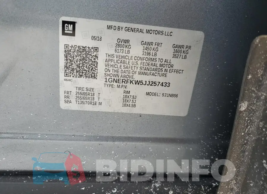 1GNERFKW5JJ257433 Photo# 12