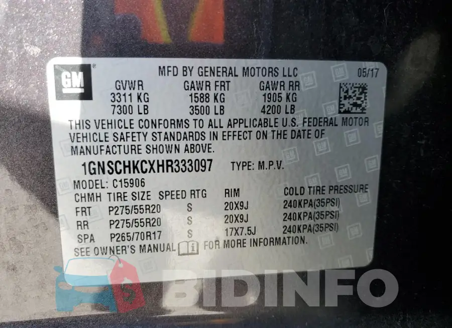 1GNSCHKCXHR333097 Photo# 14