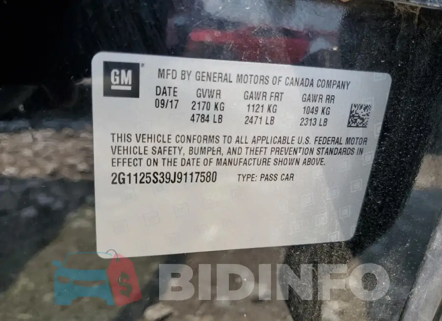 2G1125S39J9117580 Photo# 12