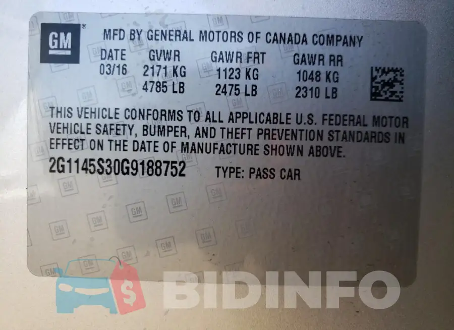 2G1145S30G9188752 Photo# 12