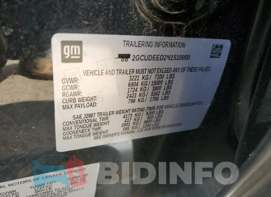2GCUDEED2N1518900 Photo# 13