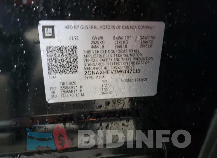 2GNAXHEV1M6147113 Photo# 14