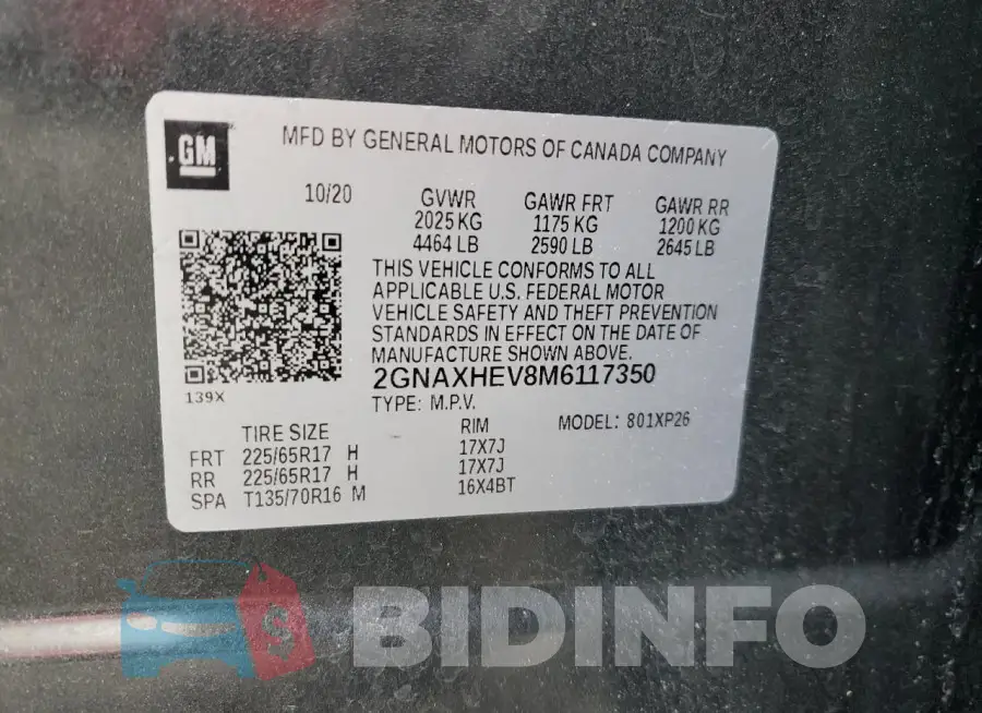 2GNAXHEV8M6117350 Photo# 13