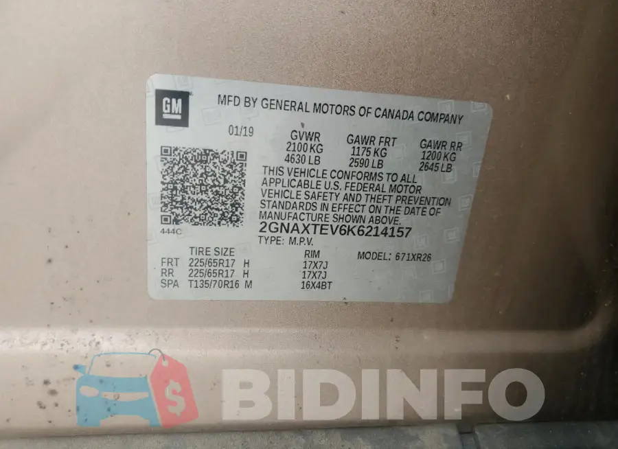 2GNAXTEV6K6214157 Photo# 14
