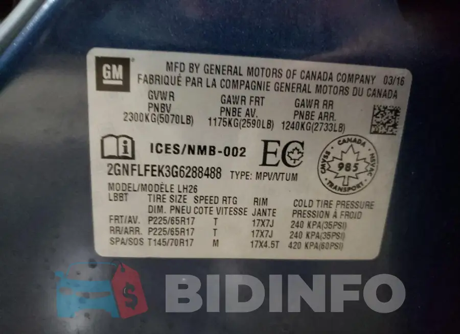2GNFLFEK3G6288488 Photo# 13