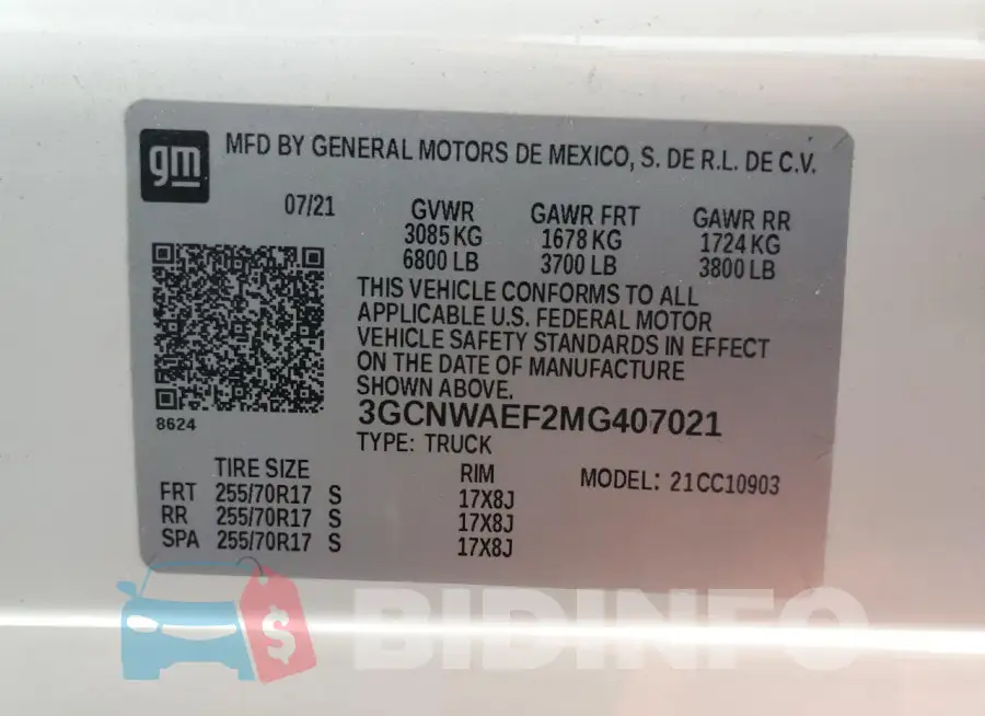 3GCNWAEF2MG407021 Photo# 12