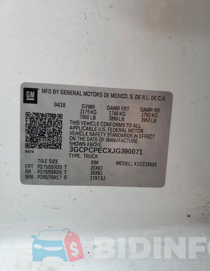 3GCPCPECXJG390071 Photo# 12