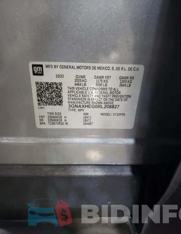 3GNAXHEG0RL208827 Photo# 13