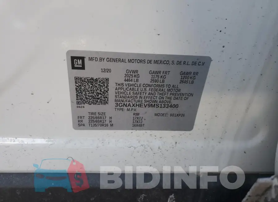 3GNAXHEV9MS133400 Photo# 13