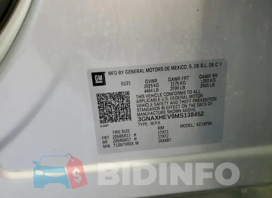 3GNAXHEV9MS138452 Photo# 13