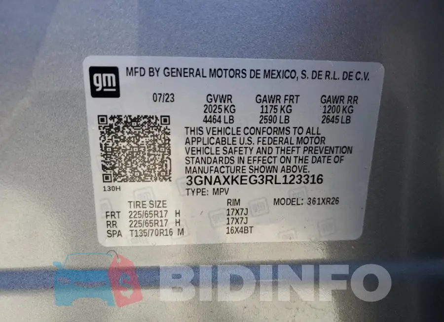 3GNAXKEG3RL123316 Photo# 14