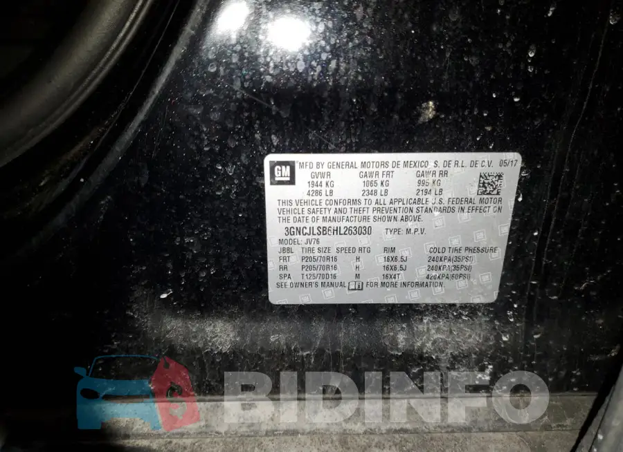 3GNCJLSB6HL263030 Photo# 13