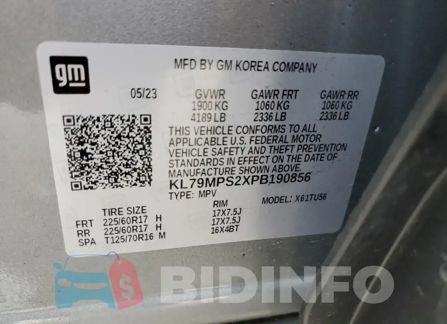 KL79MPS2XPB190856 Photo# 14