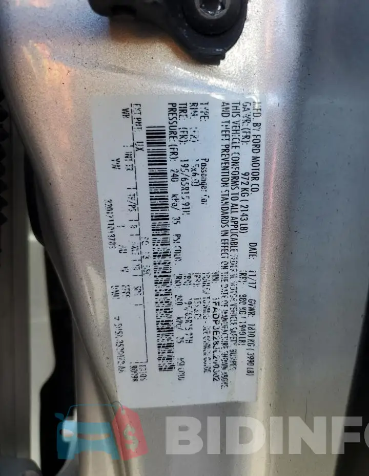 1FADP3E28JL200302 Photo# 12