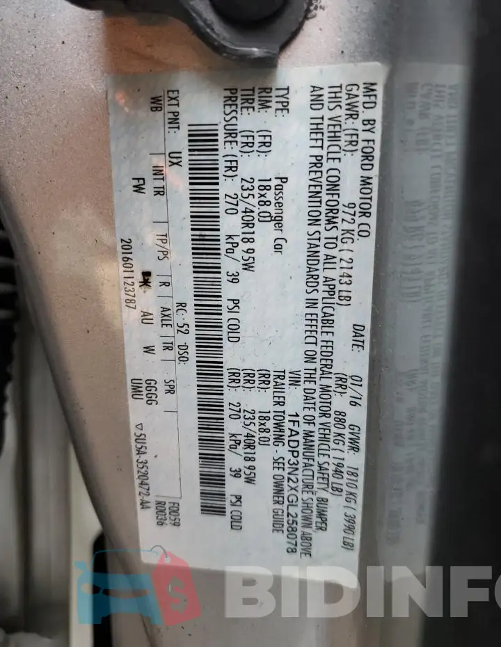 1FADP3N2XGL258078 Photo# 12