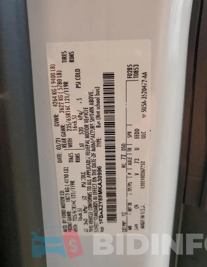 1FBAX2Y88MKA30996 Photo# 13