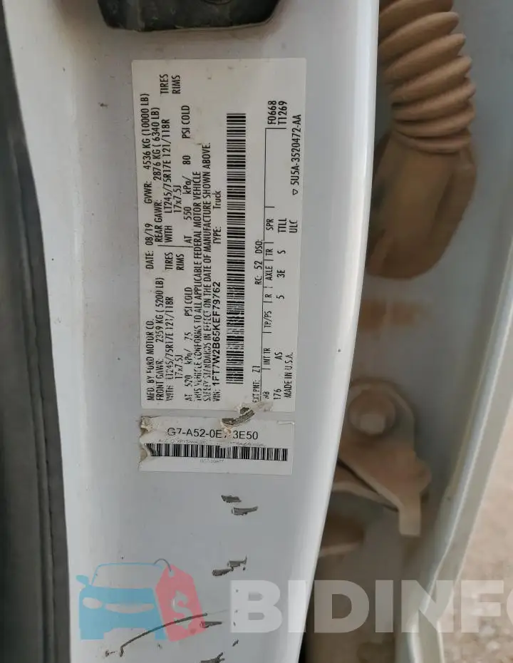 1FT7W2B65KEF79762 Photo# 12