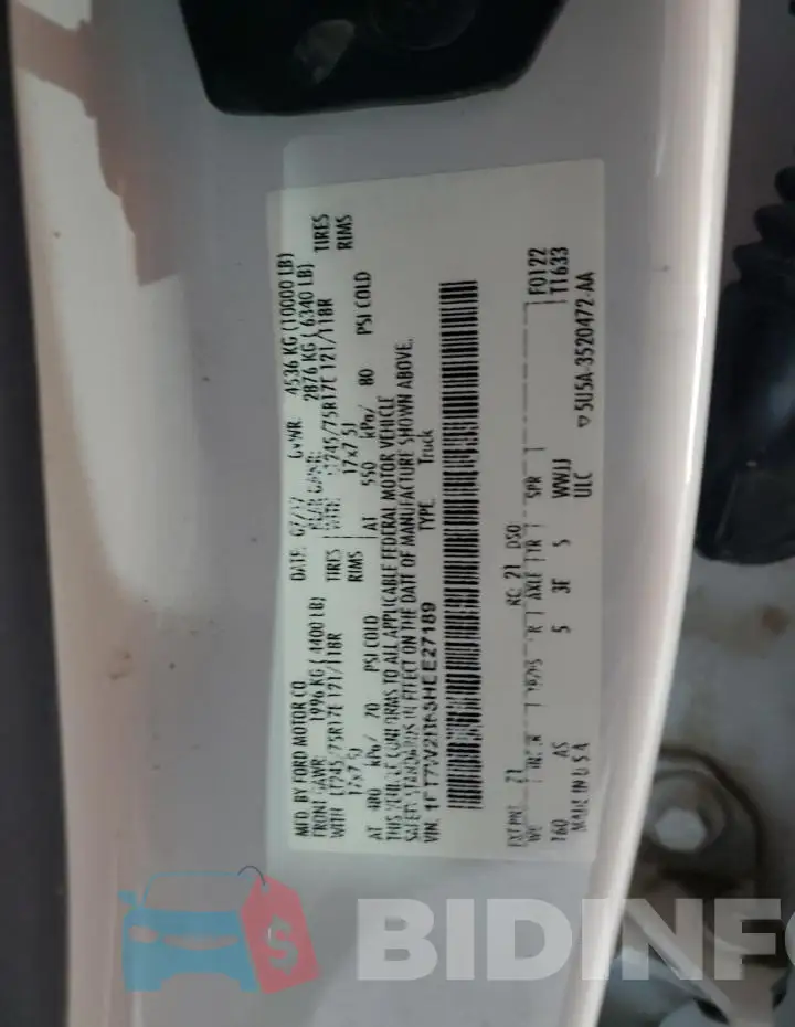 1FT7W2B68HEE27189 Photo# 12