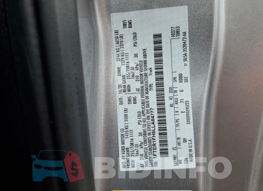 1FTER1FH6LLA84777 Photo# 12