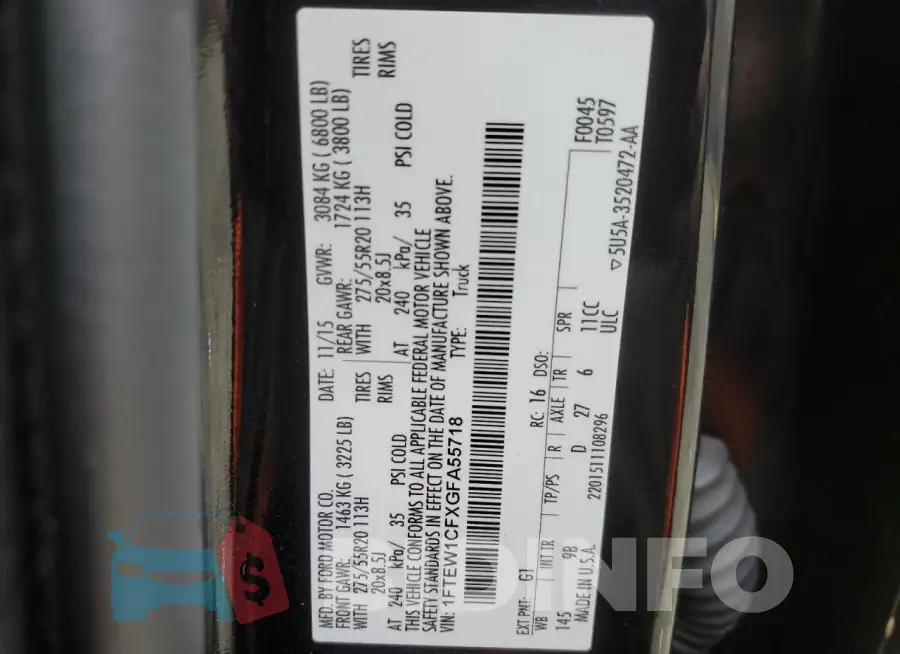 1FTEW1CFXGFA55718 Photo# 12
