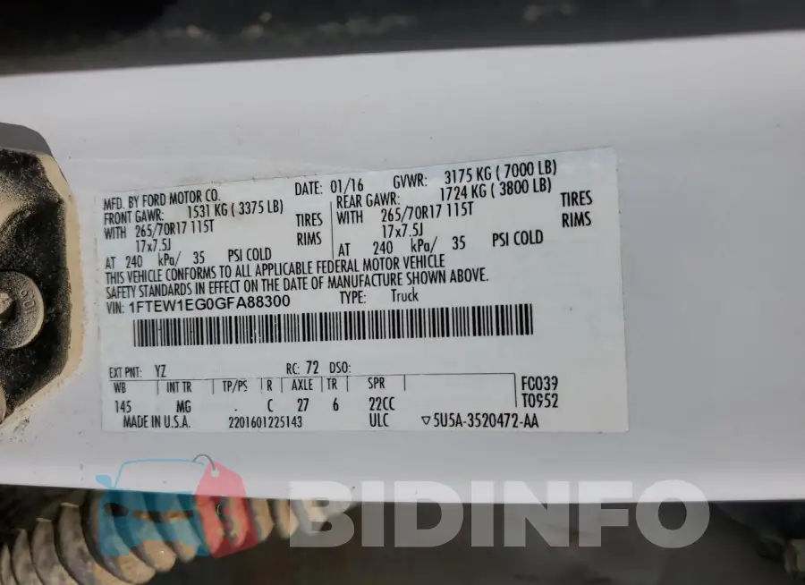 1FTEW1EG0GFA88300 Photo# 13