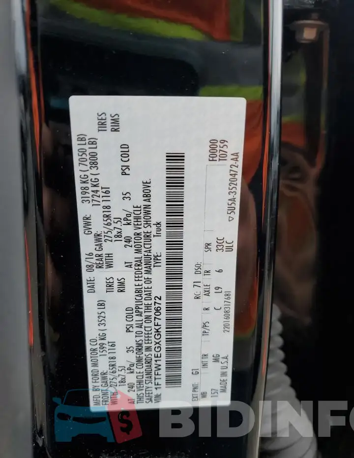 1FTFW1EGXGKF70672 Photo# 12
