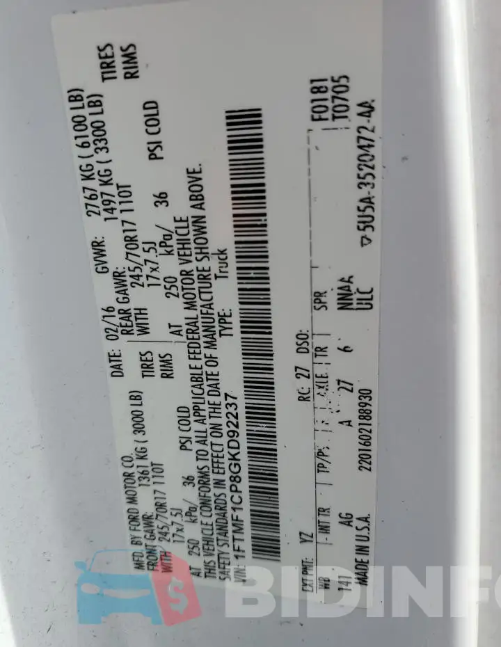 1FTMF1CP8GKD92237 Photo# 13