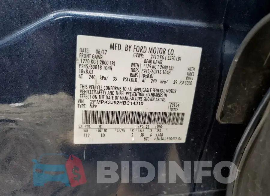 2FMPK3J92HBC14310 Photo# 13