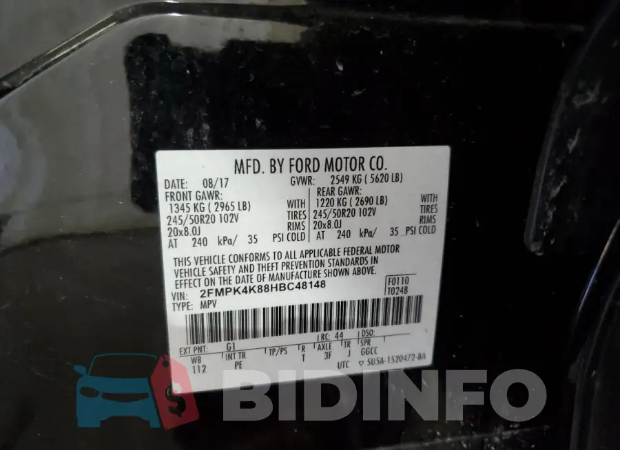 2FMPK4K88HBC48148 Photo# 14