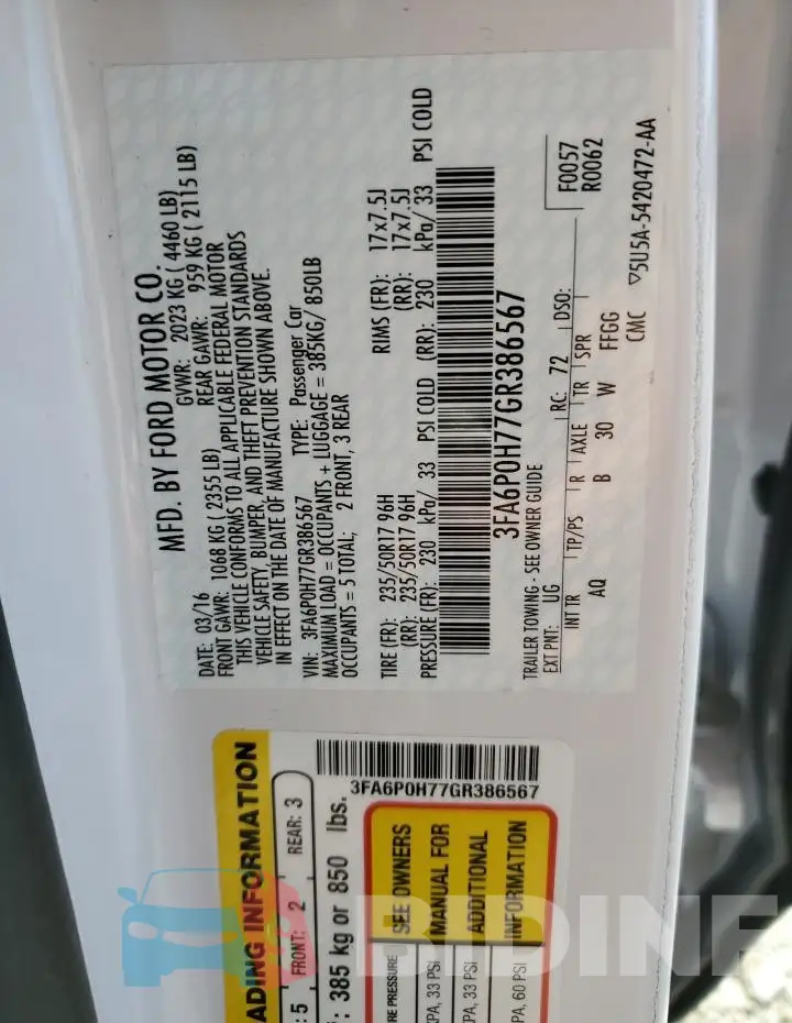 3FA6P0H77GR386567 Photo# 13