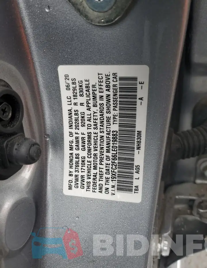 19XFC2F66LE019883 Photo# 12