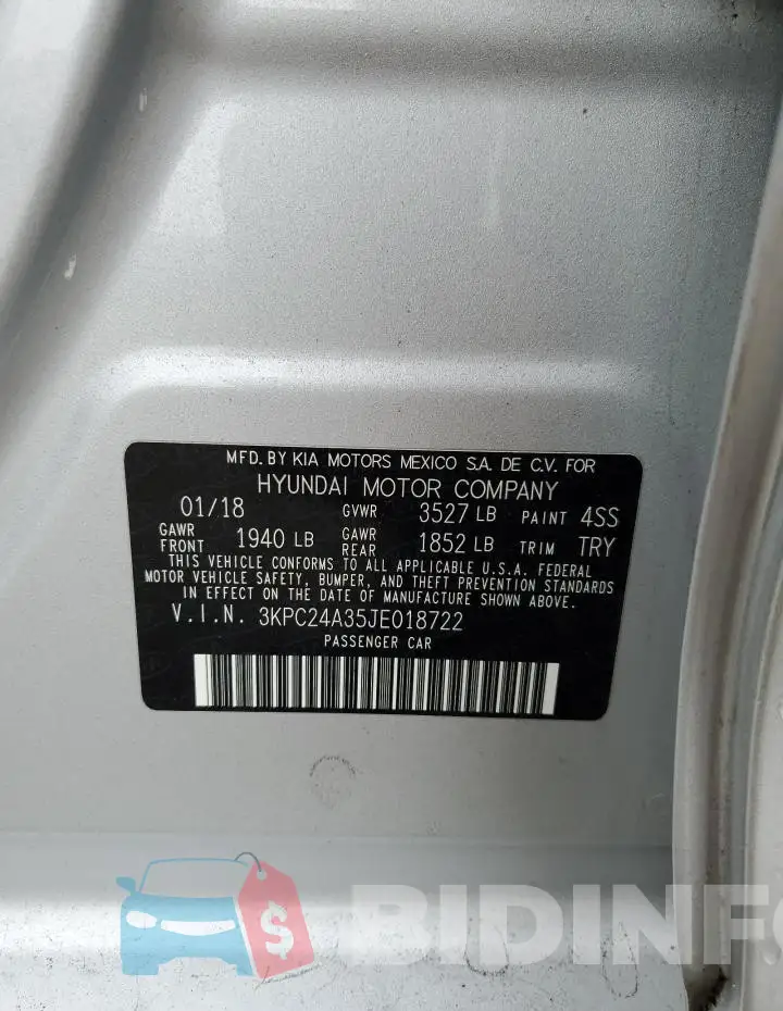 3KPC24A35JE018722 Photo# 13