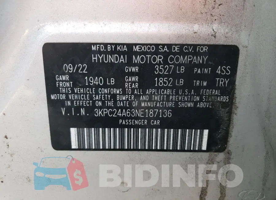 3KPC24A63NE187136 Photo# 12