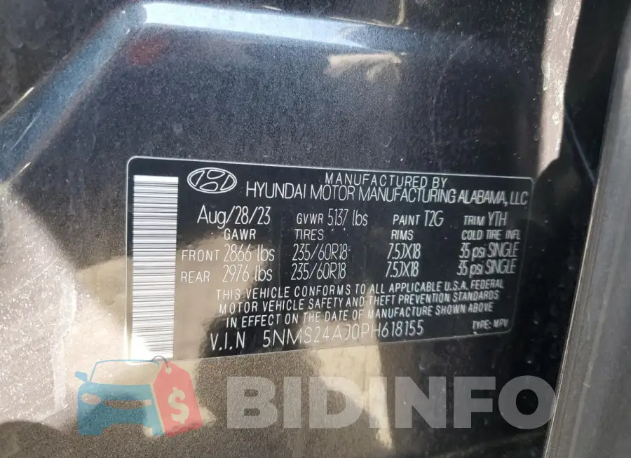 5NMS24AJ0PH618155 Photo# 13