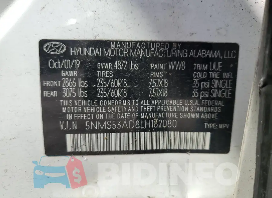 5NMS53AD8LH182080 Photo# 13