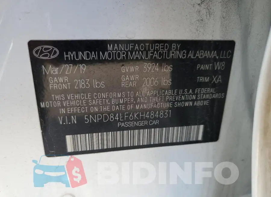 5NPD84LF6KH484831 Photo# 13