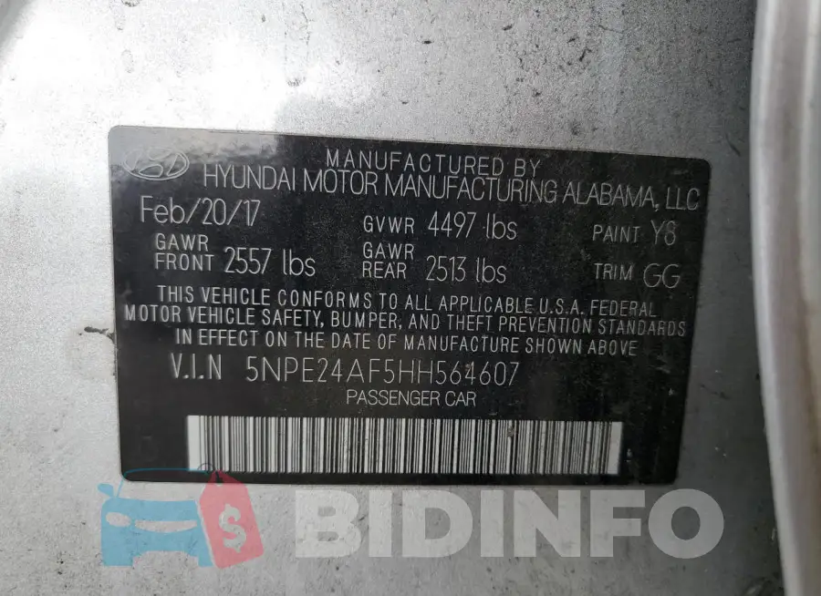5NPE24AF5HH564607 Photo# 12