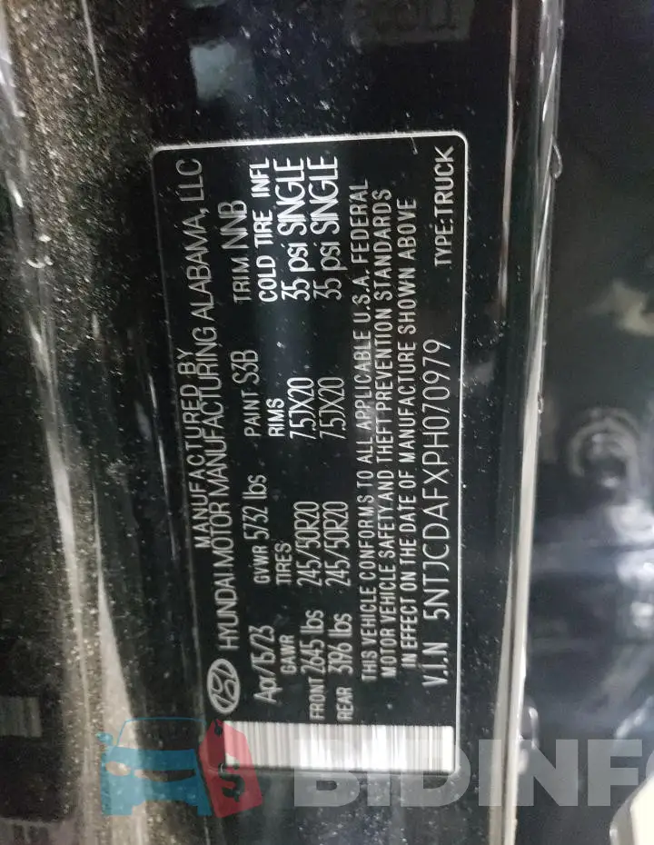 5NTJCDAFXPH070979 Photo# 13