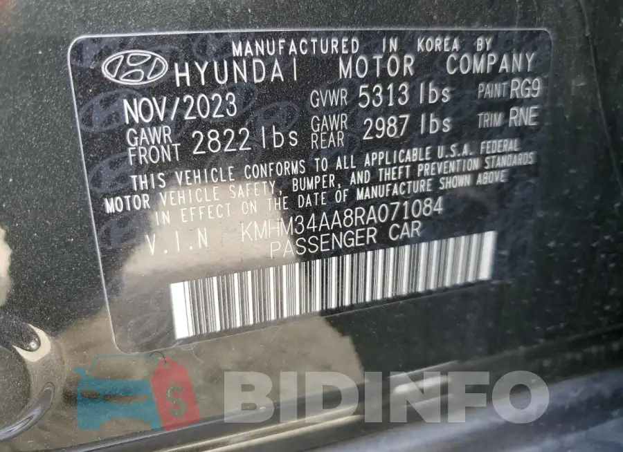KMHM34AA8RA071084 Photo# 12