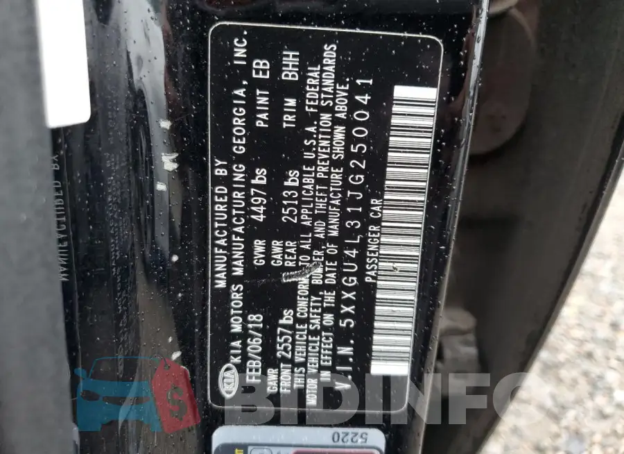 5XXGU4L31JG250041 Photo# 12
