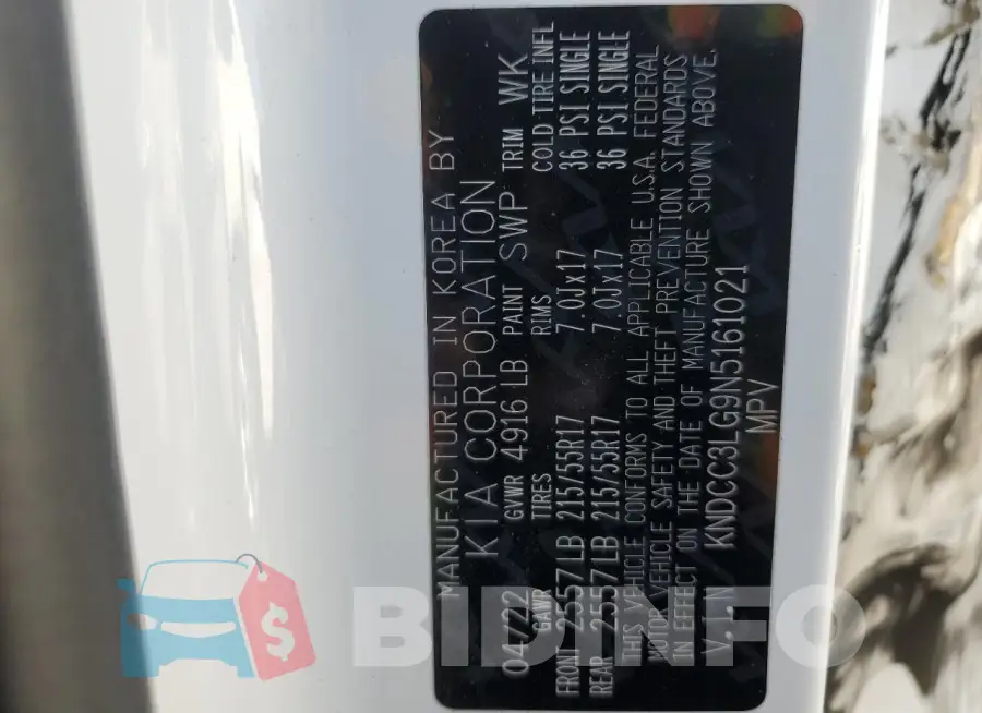 KNDCC3LG9N5161021 Photo# 13