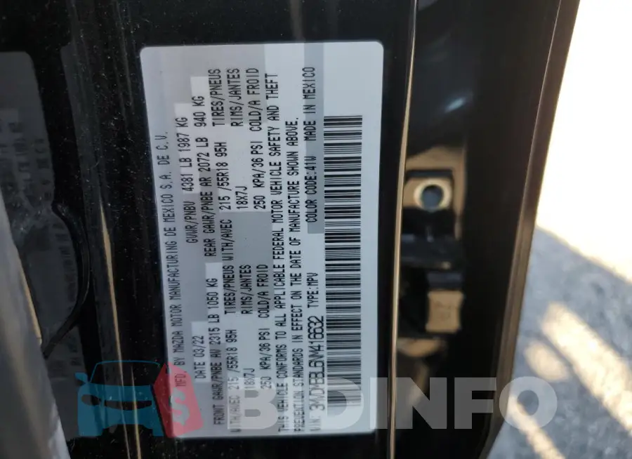 3MVDMBBL6NM416632 Photo# 14