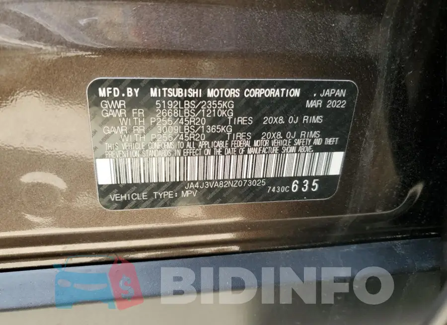 JA4J3VA82NZ073025 Photo# 13