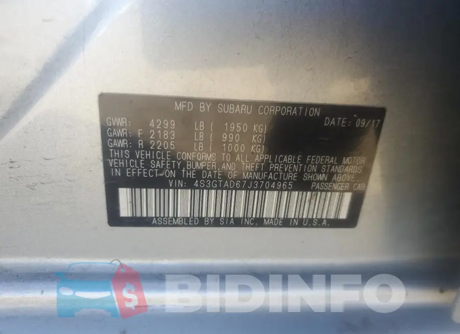 4S3GTAD67J3704965 Photo# 12