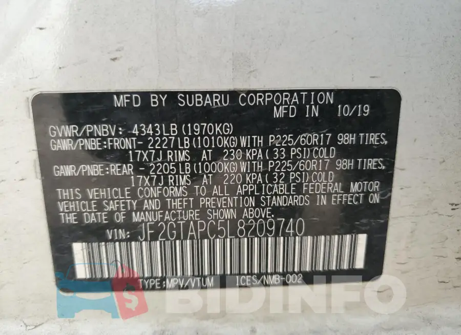 JF2GTAPC5L8209740 Photo# 12