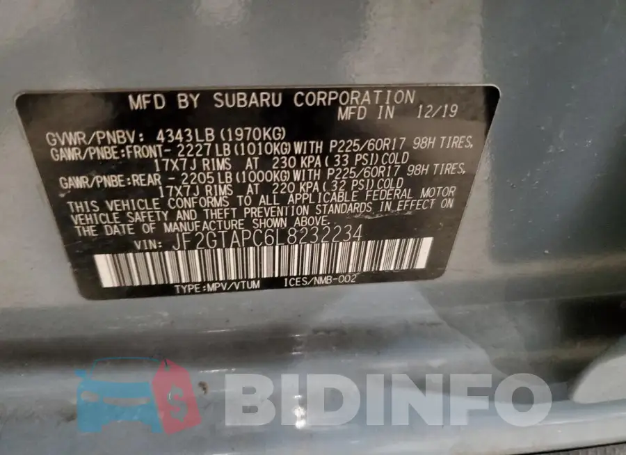 JF2GTAPC6L8232234 Photo# 13